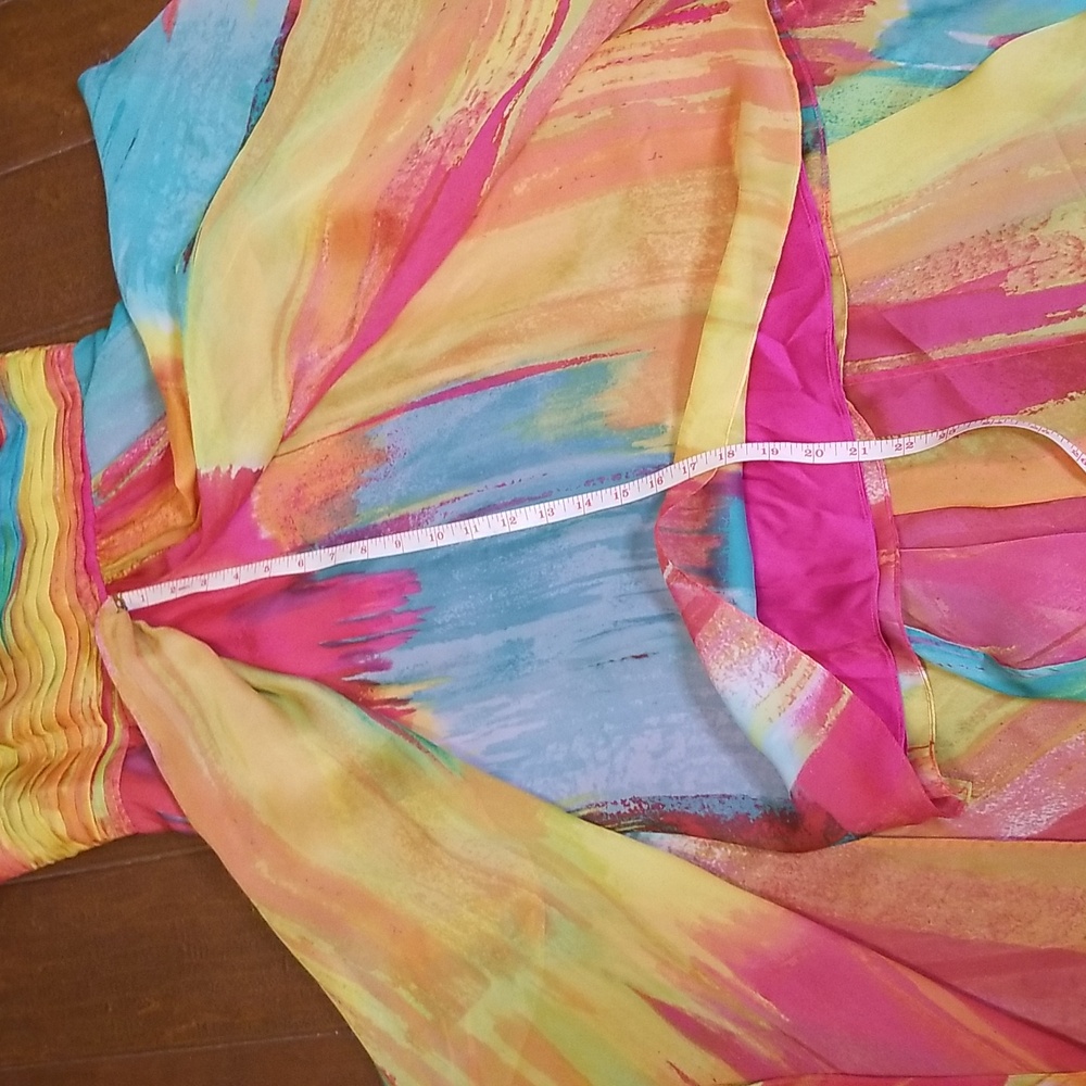 Laundry By Shelli Segal Multi Color Chiffon Strapless High Low Maxi Dress - Picture 12 of 13